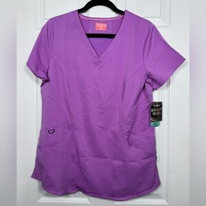 Ava Therese by Zavate Scrub Top Purple V-Neck Nurse Uniform NWT M